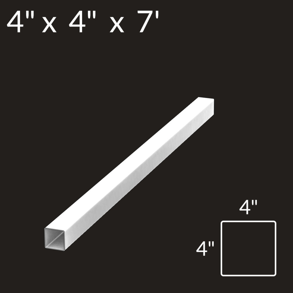 4 inch X 4 inch X 7 foot Vinyl Fence Post End White 4-inch-x-4-inch-x-7-foot-vinyl-fence-post-end-white