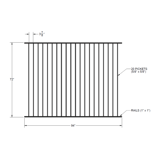 Iron Fence Panel – 72-inch x 94-inch – Yukon