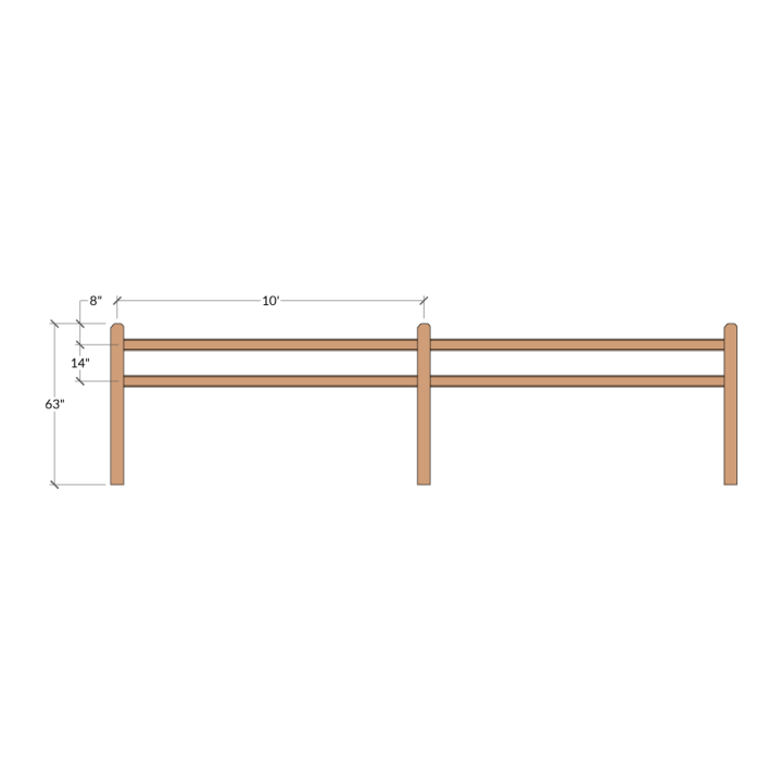 Cedar SplitRail Corner Post 2 Rail