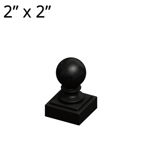 Cast-Iron Post Cap - Ball Style - 2-inch x 2-inch