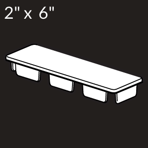 2-inch x 6-inch Vinyl Rail Cap- Internal - White
