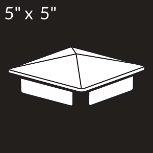 5-inch x 5-inch Vinyl Post Cap - Internal Flange - White