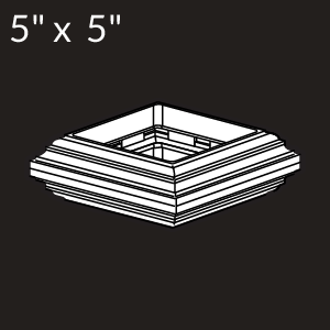 5-inch x 5-inch Vinyl Post Knuckle - White