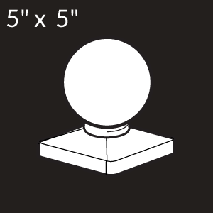 5-inch x 5-inch Vinyl Post Cap - Ball - White