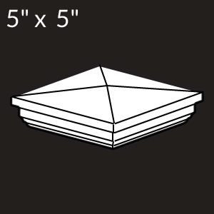 5-inch x 5-inch Vinyl Post Cap - New England - White