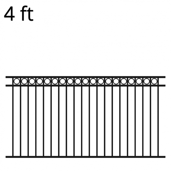 Iron Fence Panel - 48-inch x 94-inch - Denali