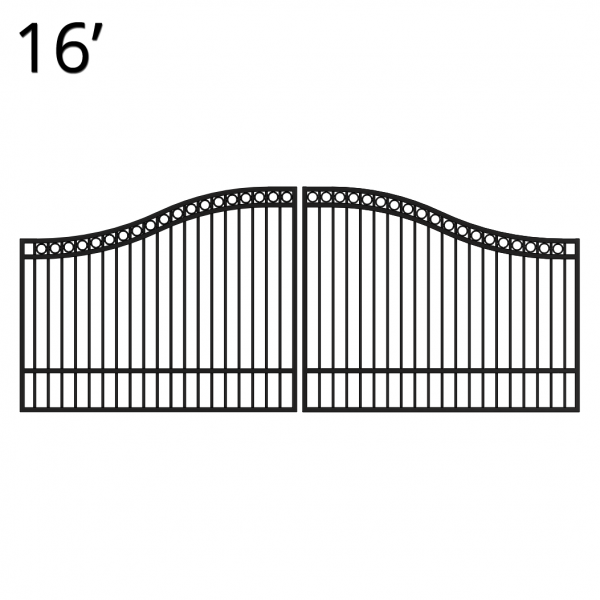 Iron Estate Gate - 60-inch x 16-foot Double - Denali