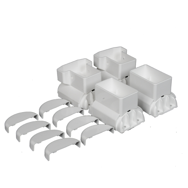 Vinyl Angle Wizard Bracket Kit TRail Horizontal White Fence