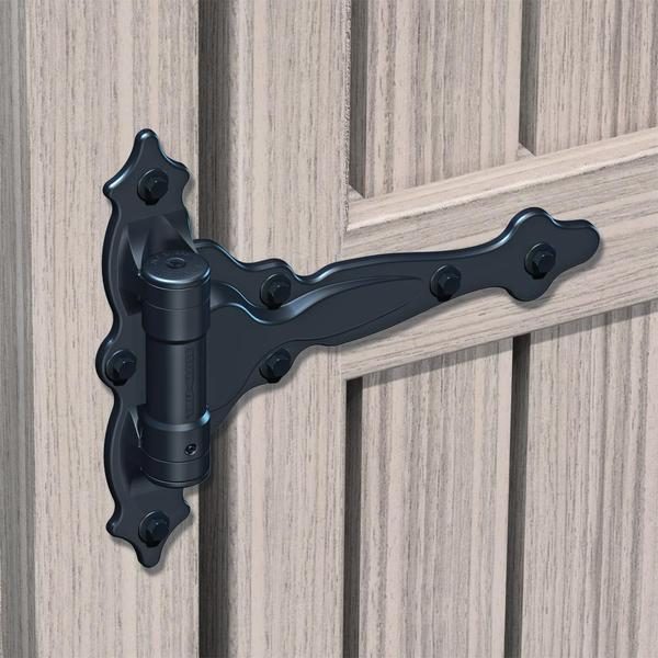 D &amp; D Technologies TCA4 - TruClose Ornamental Gate Hinge, T-Style - Black  (Pack of 2) - Fence Supply Inc.