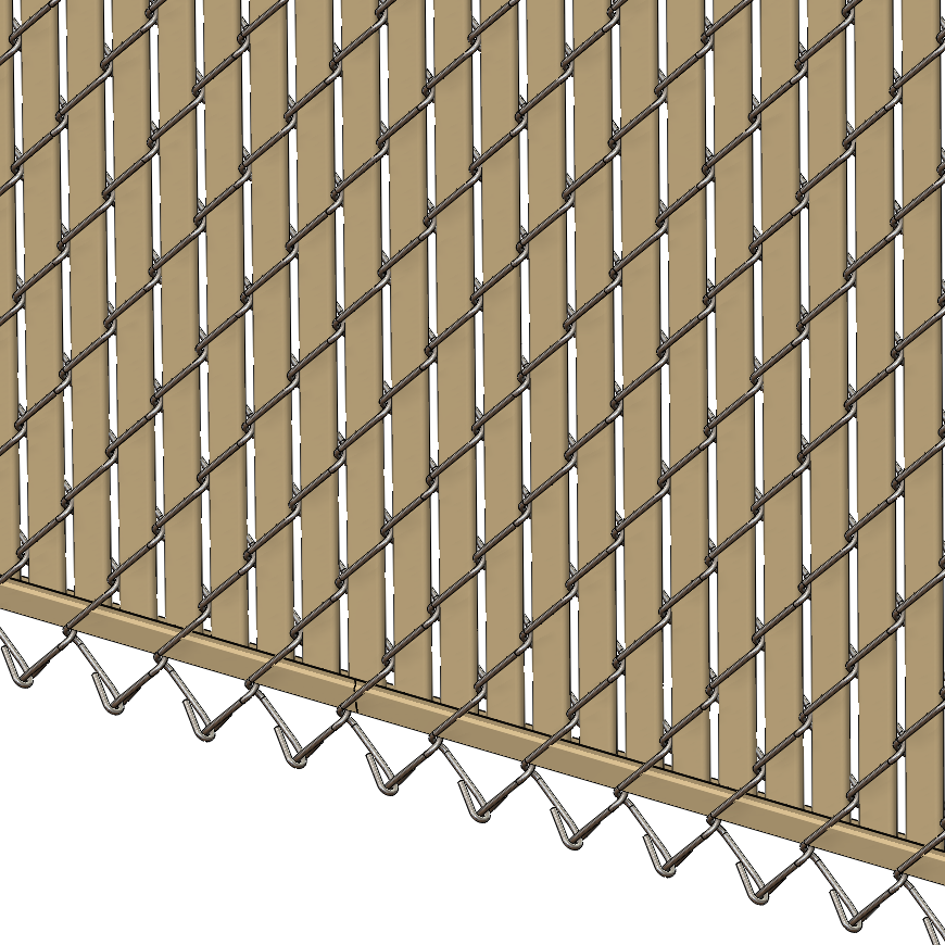 Chain Link Beige Double Wall Tube™ Privacy Slat For 7ft High Fence Bottom Lock 