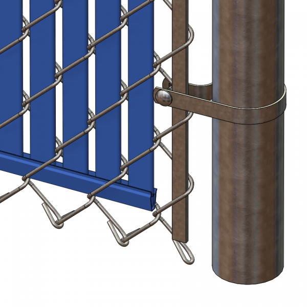 PDS BL ChainLink Fence Slats Bottom Lock 8 Foot Royal Blue